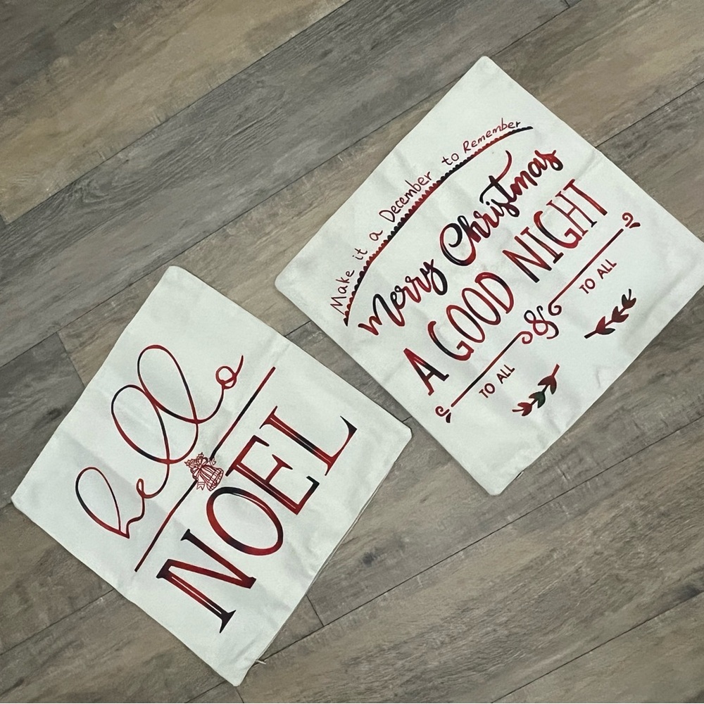 Festive Holiday 2pcs Set Pillow Covers - Red and White 🎄🆕🎄